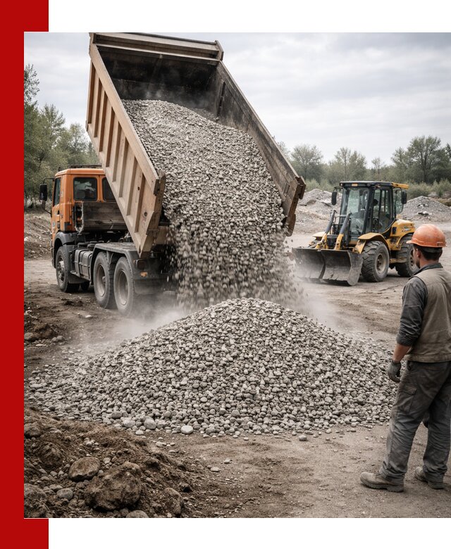 Доставка щебня в Ангарске крупными и мелкими фракциями