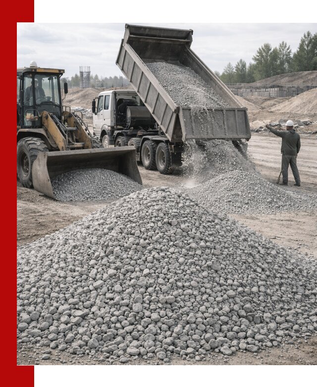 Доставка известнякового щебня фр. 5–20 в Ангарске