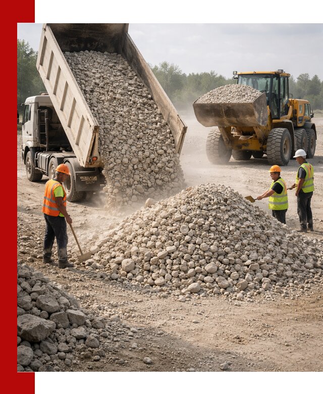 Доставка известнякового щебня фр. 40-70 в Ангарске