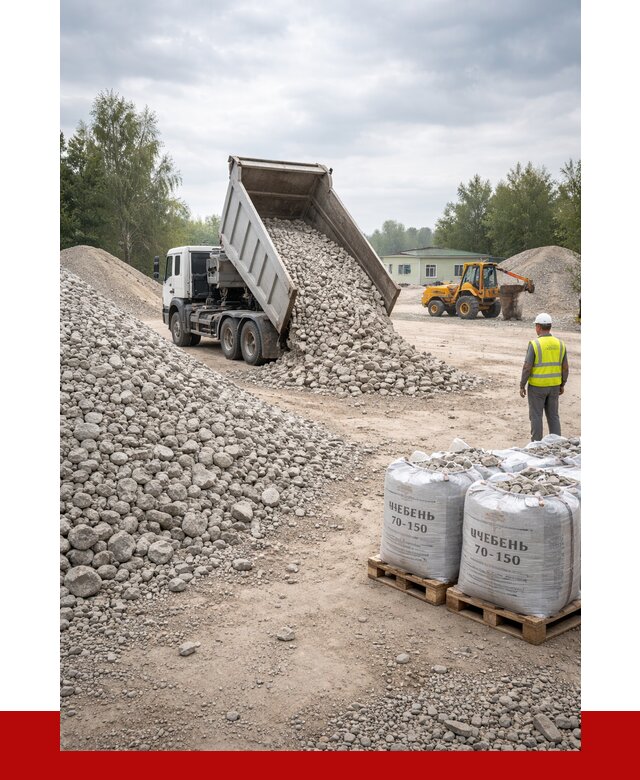 Известняковый щебень фракция 70-150 в Ангарске от 1284 р. | ПРОНЕРУДНгр