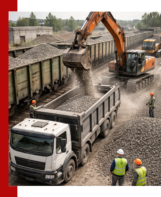 Железнодорожный щебень фракция 25–60 для поставок в Ангарске