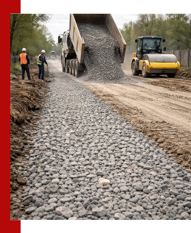 Доставка щебня для отсыпки дорог в Ангарске высокого качества