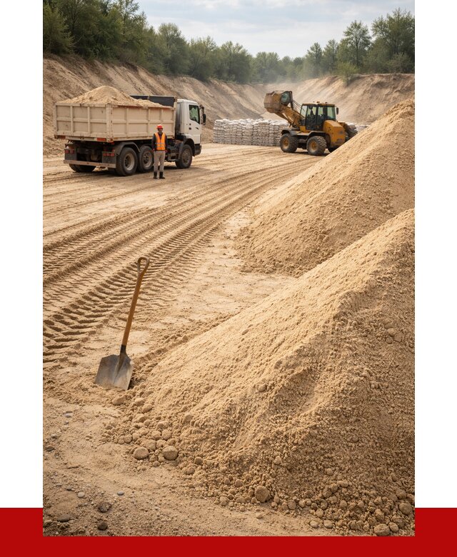 Карьерный песок мелкозернистый в Ангарске от 9247 р. | ПРОНЕРУДНгр