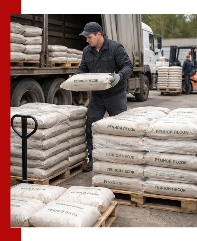 Речной песок в мешках с доставкой в Ангарске