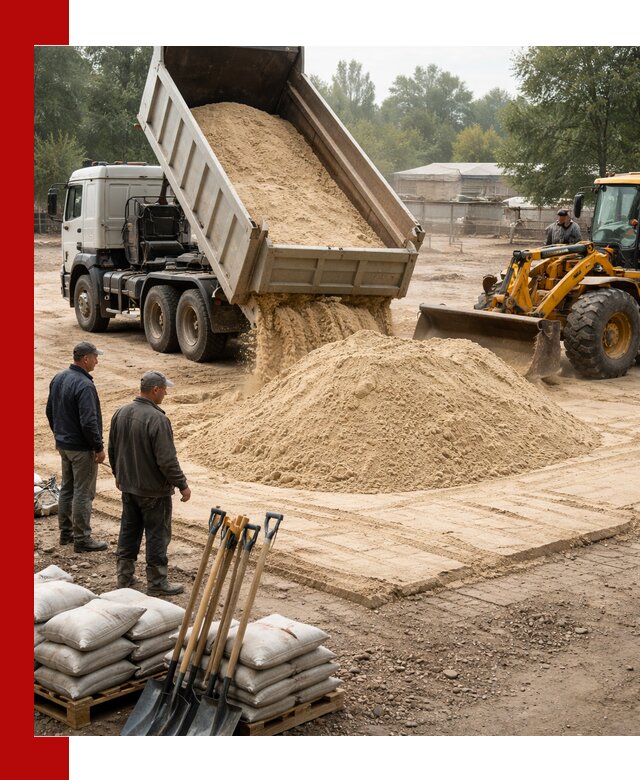 Доставка мытого песка в Ангарске с самосвалами по выгодной цене