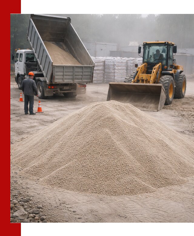 Кварцевый песок фракция 0–8 для стройработ в Ангарске
