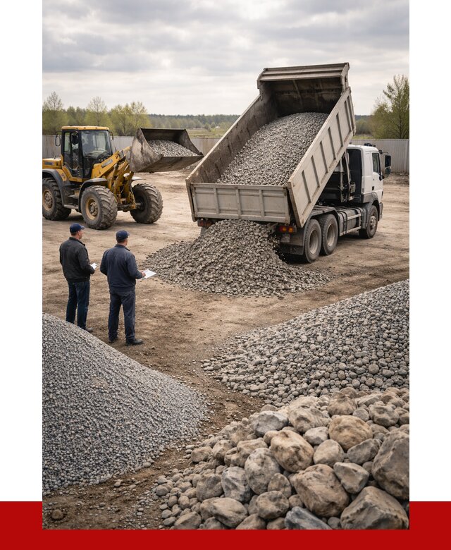 Гравий и камень с доставкой в Ангарске от 4315 р. - ПРОНЕРУДНгр