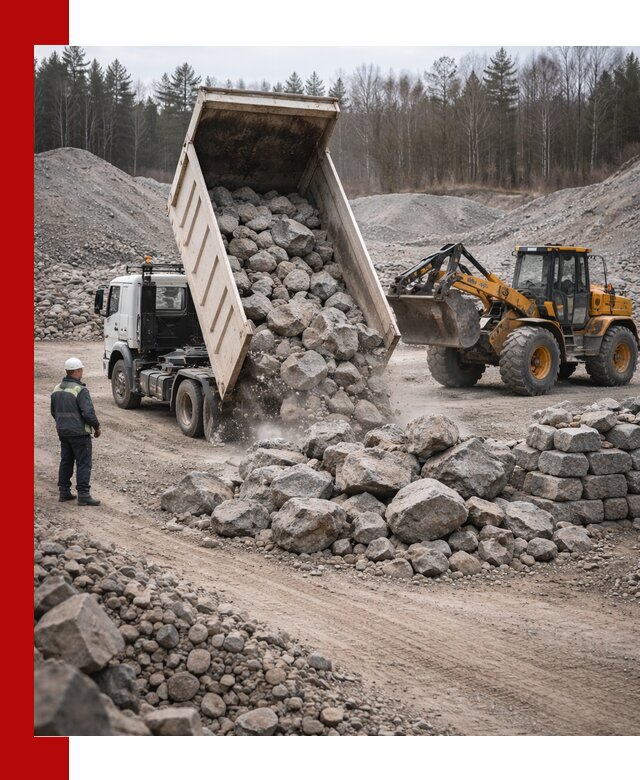 Доставка и продажа бутового гранитного камня в Ангарске