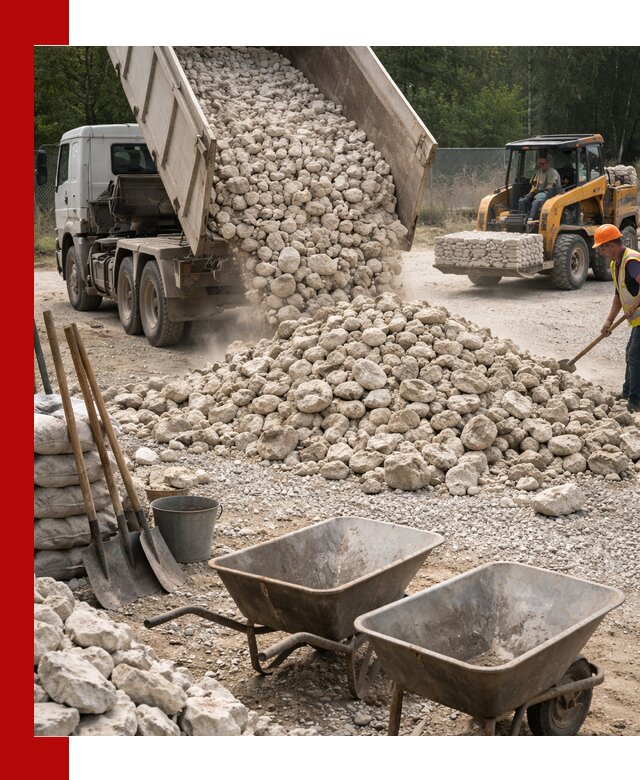 Доставка и продажа бутового известнякового камня в Ангарске