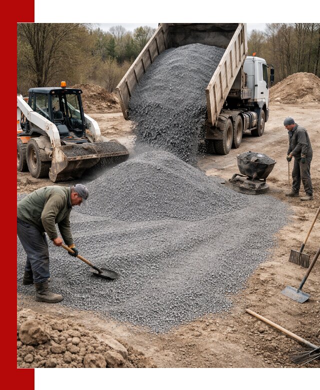 Отсев для подсыпки в Ангарске — доставка и подсыпка на участок