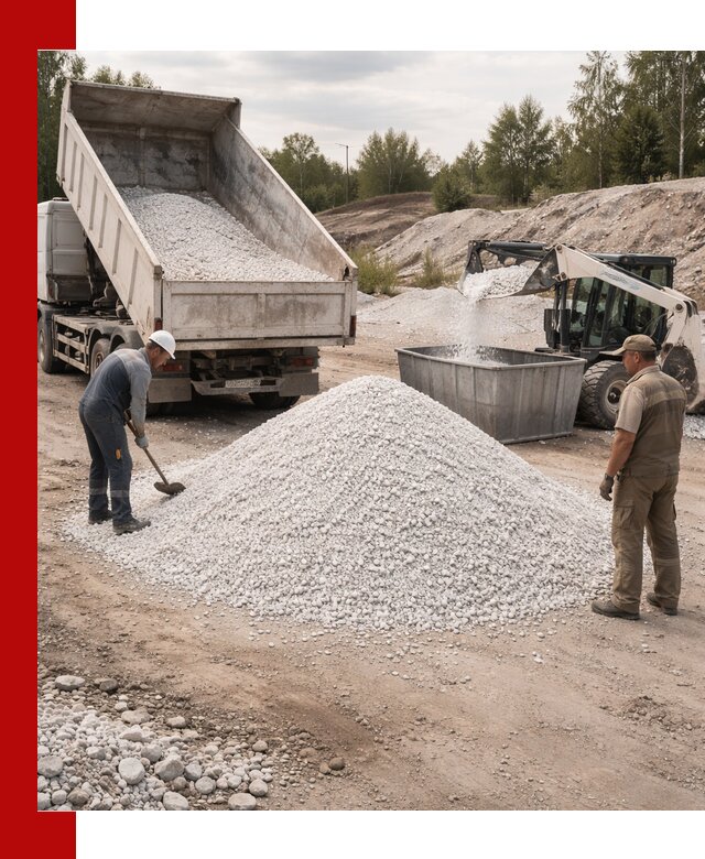 Доставка и продажа белой мраморной крошки в Ангарске