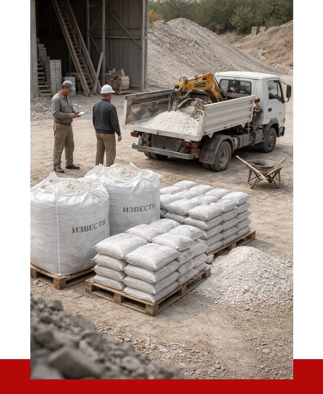Известь строительная в Ангарске с доставкой от 4315 р. | ПРОНЕРУДНгр