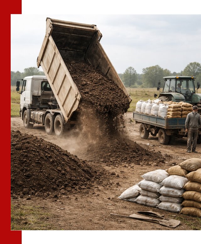 Доставка грунта и удобрений оптом в Ангарске для сельхоз и строительства