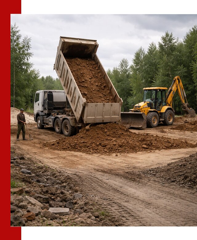 Доставка суглинка самосвалами в Ангарске подсыпка и планировка