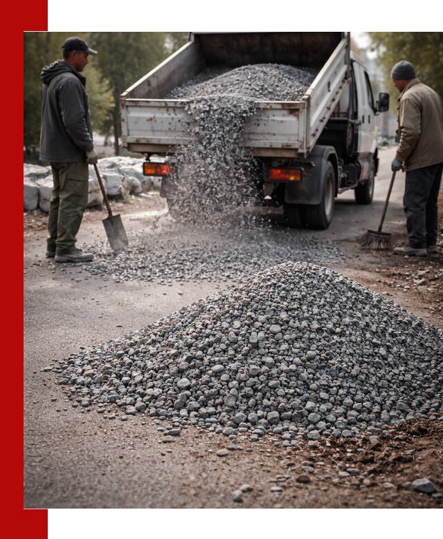 Гранитная крошка для посыпки дорог и тротуаров в Ангарске