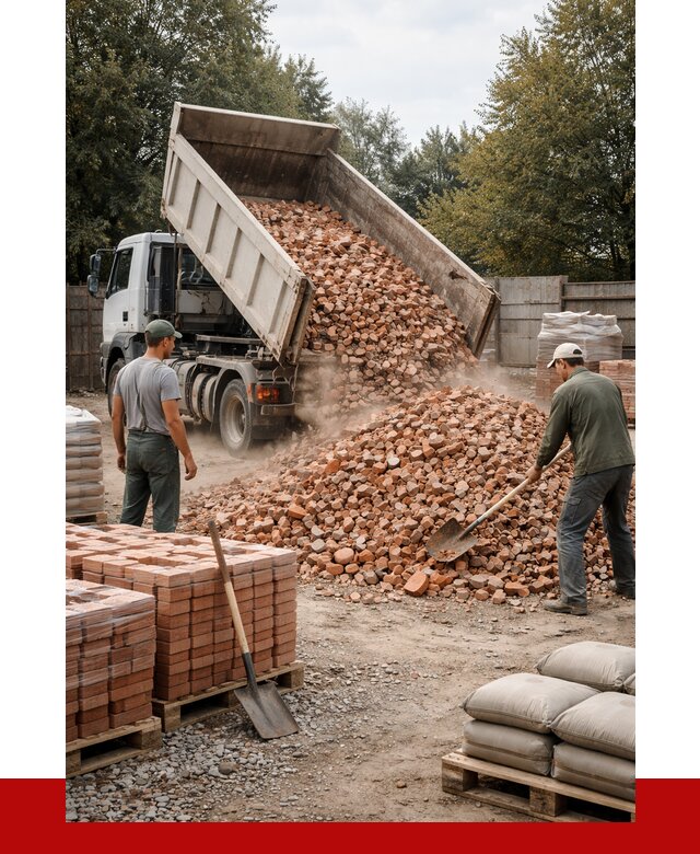 Бой кирпича в Ангарске с доставкой от 4315 руб/куб | ПРОНЕРУДНгр