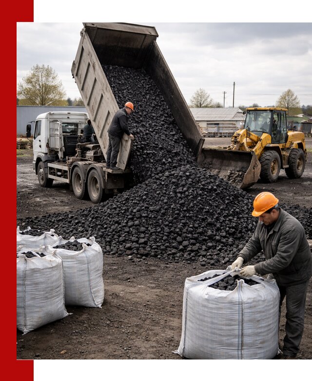 Доставка каменного угля в Ангарске оптом и в розницу
