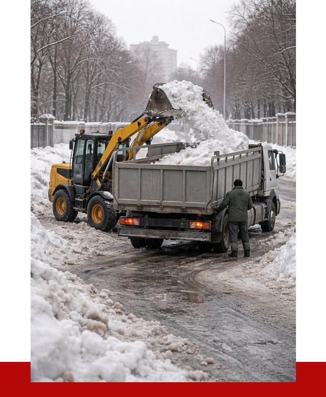 Вывоз снега с погрузкой в Ангарске от 3596 р. ПРОНЕРУДНгр