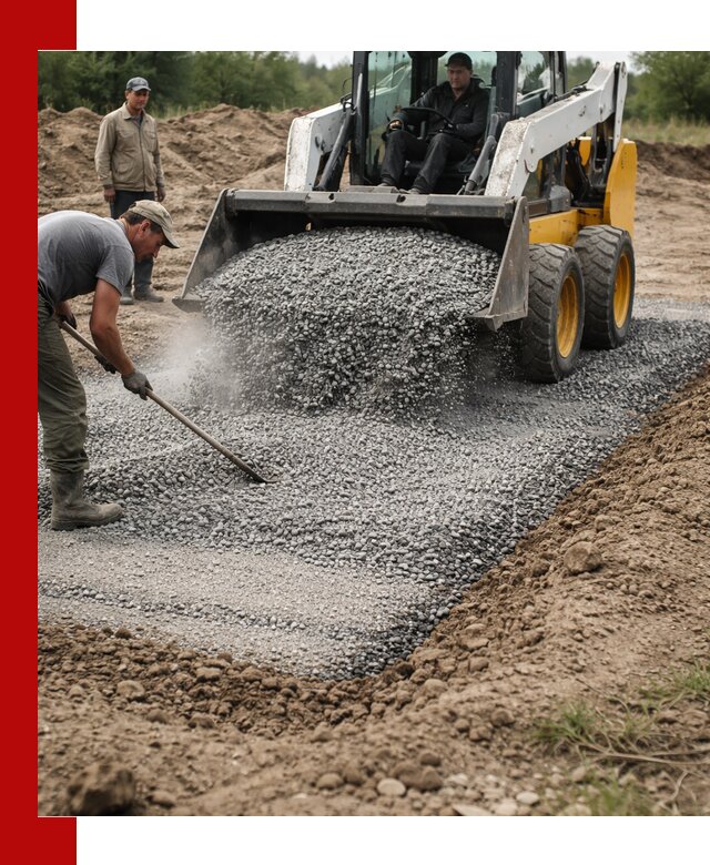 Устройство щебеночной подушки в Ангарске для дорог и фундаментов